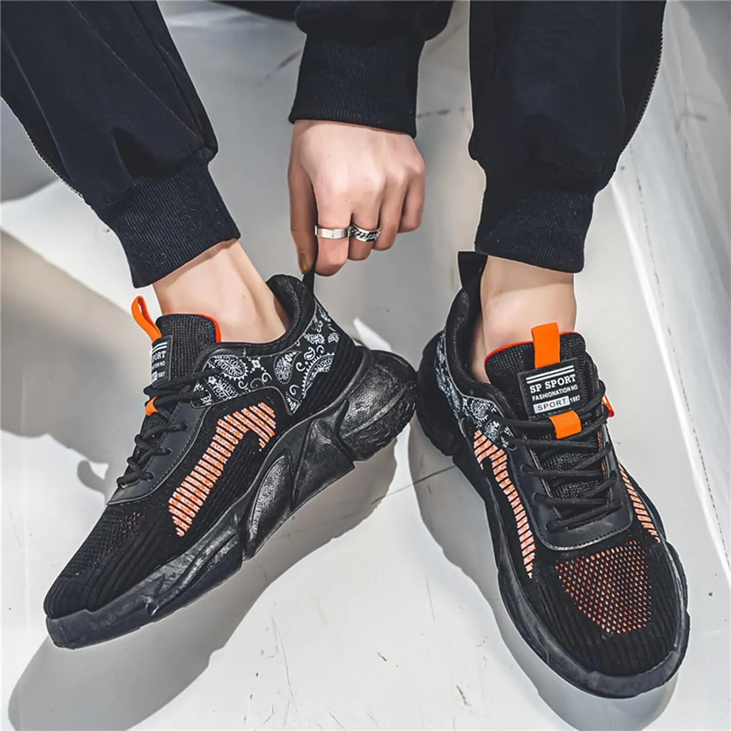 GSIGUL Men's Road Running Shoes Tennis Walking Shoes Cushioning Mens Sneaker Athletic Casual Shoes for Men