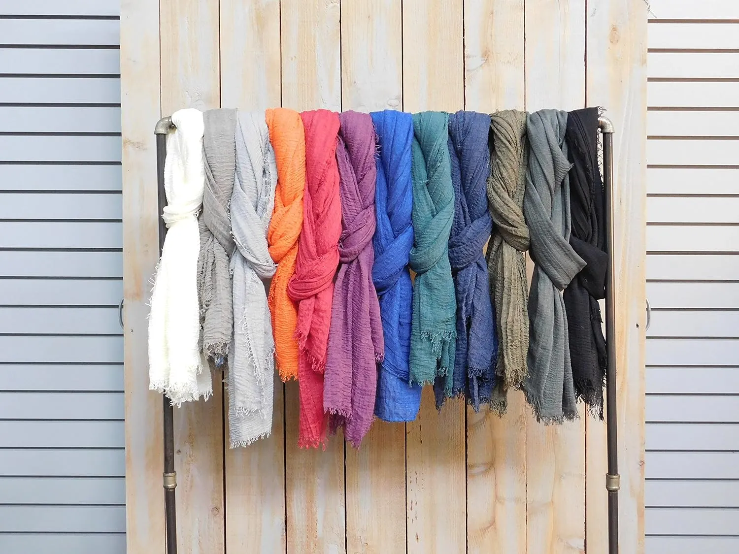 Hadley Wren womens Classic Soft Solid Lightweight Oblong Scarf