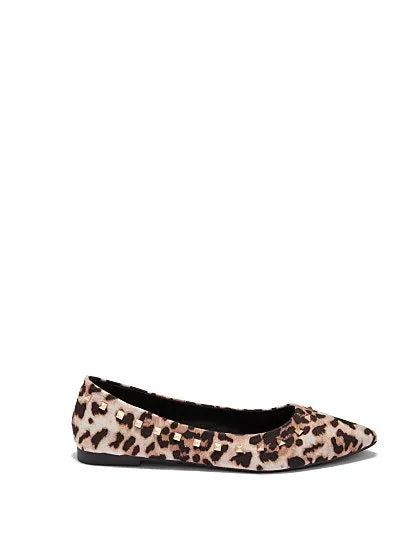 Harper Studded Flat - Leopard-Print