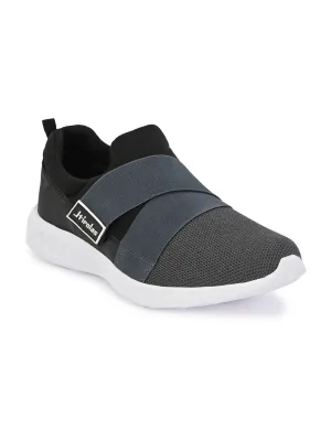 Hirolas® Men's Grey Mesh Running/Walking/Gym Slip On Sport Shoes (HRL2058GRY)