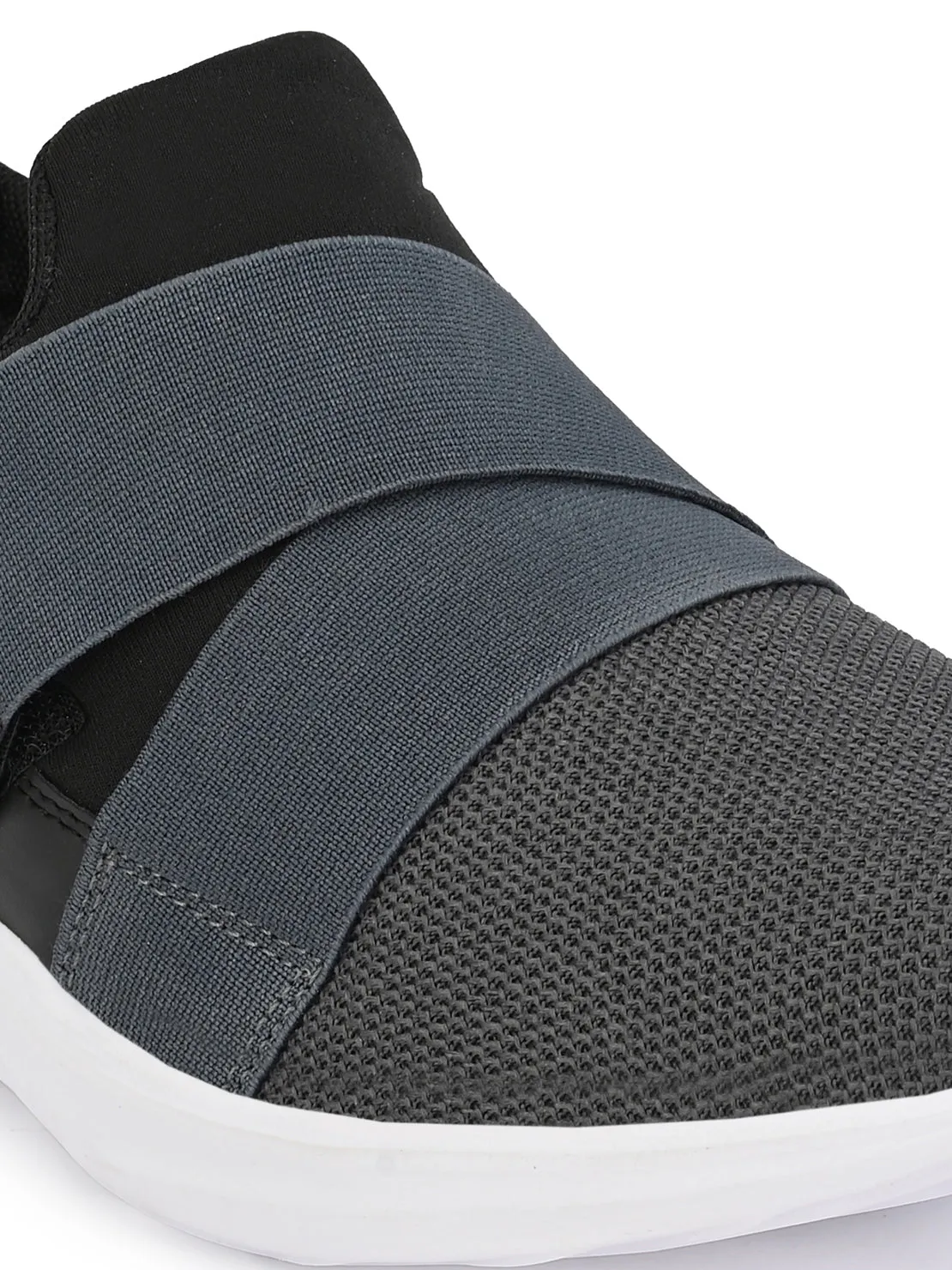 Hirolas® Men's Grey Mesh Running/Walking/Gym Slip On Sport Shoes (HRL2058GRY)