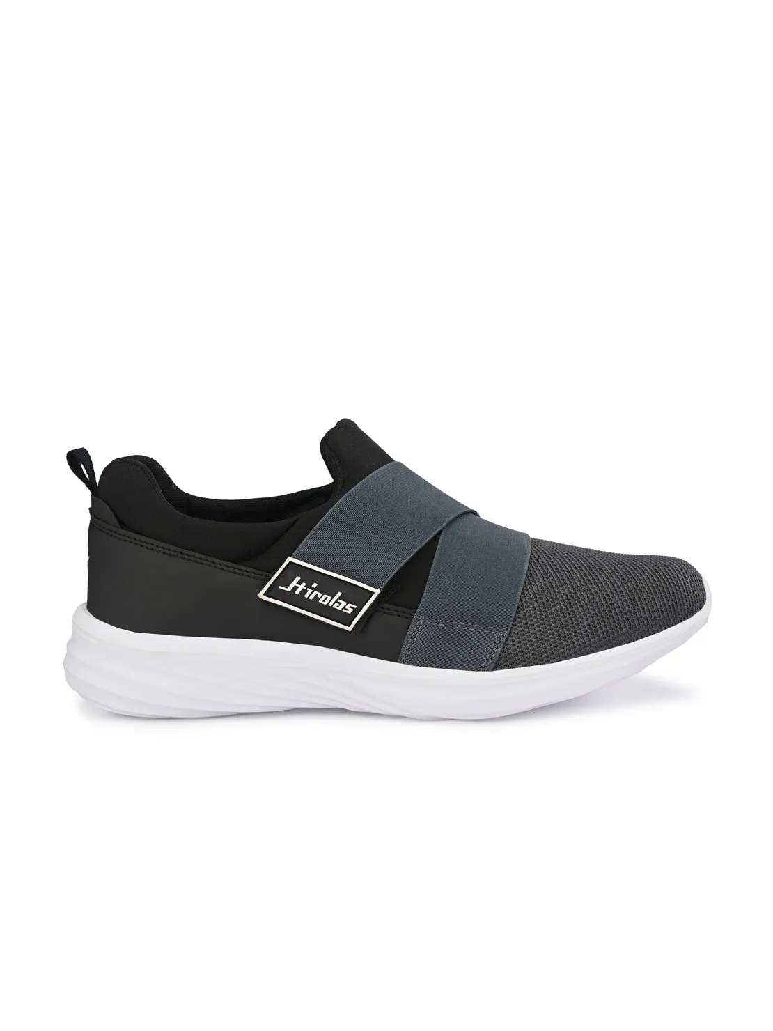 Hirolas® Men's Grey Mesh Running/Walking/Gym Slip On Sport Shoes (HRL2058GRY)