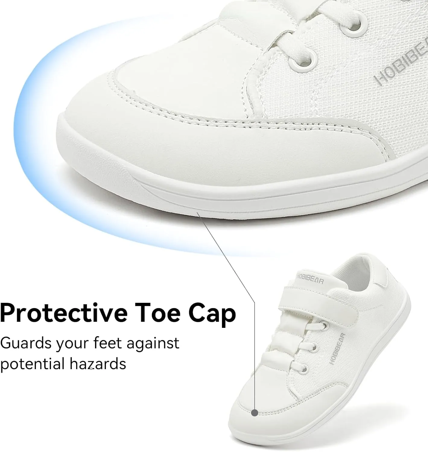 HOBIBEAR Kids Barefoot Shoes Wide Toe Box Zero Drop First Walk for Toddler Little Big Kid Boys Girls Sneaker