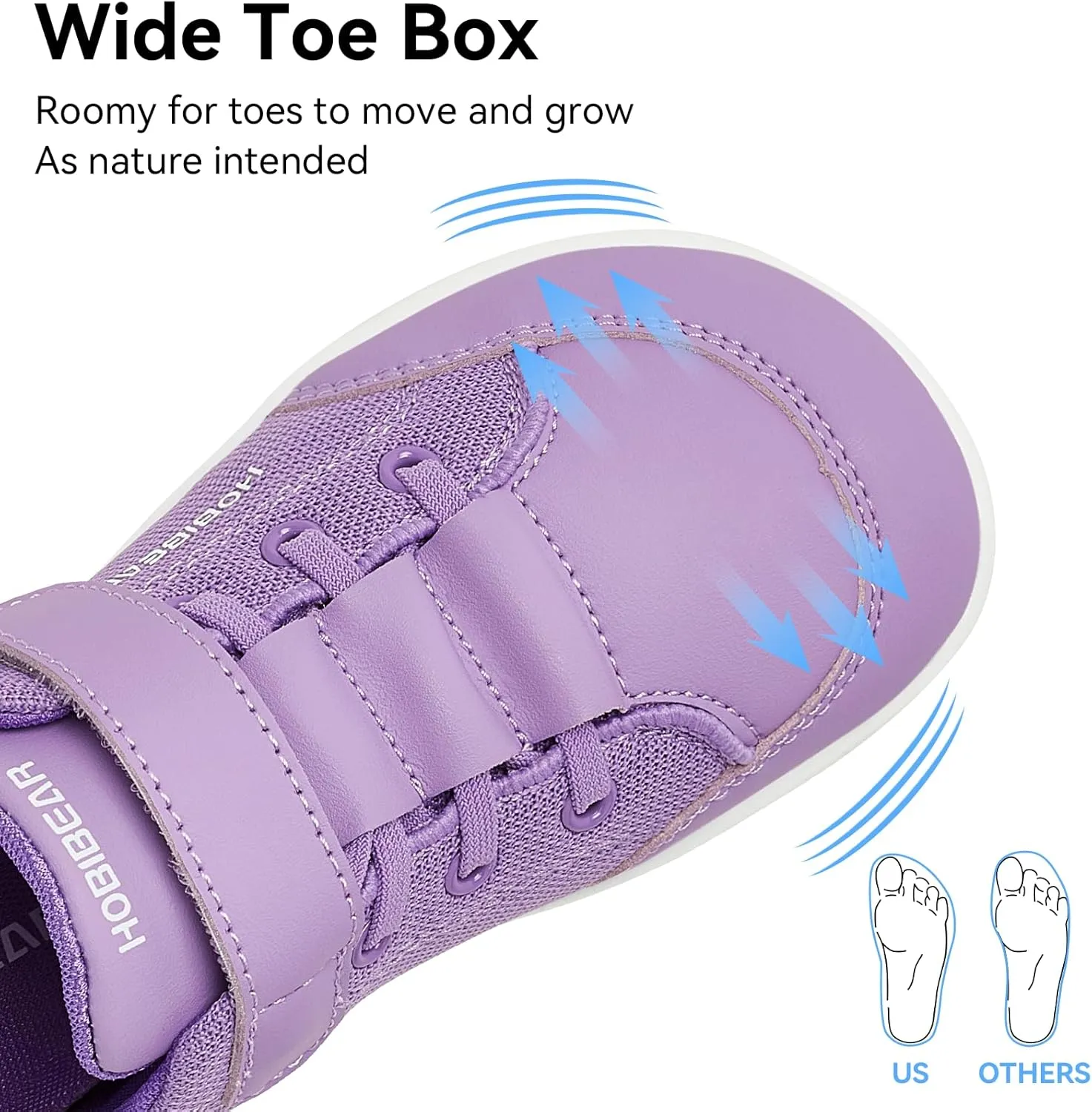 HOBIBEAR Kids Barefoot Shoes Wide Toe Box Zero Drop First Walk for Toddler Little Big Kid Boys Girls Sneaker
