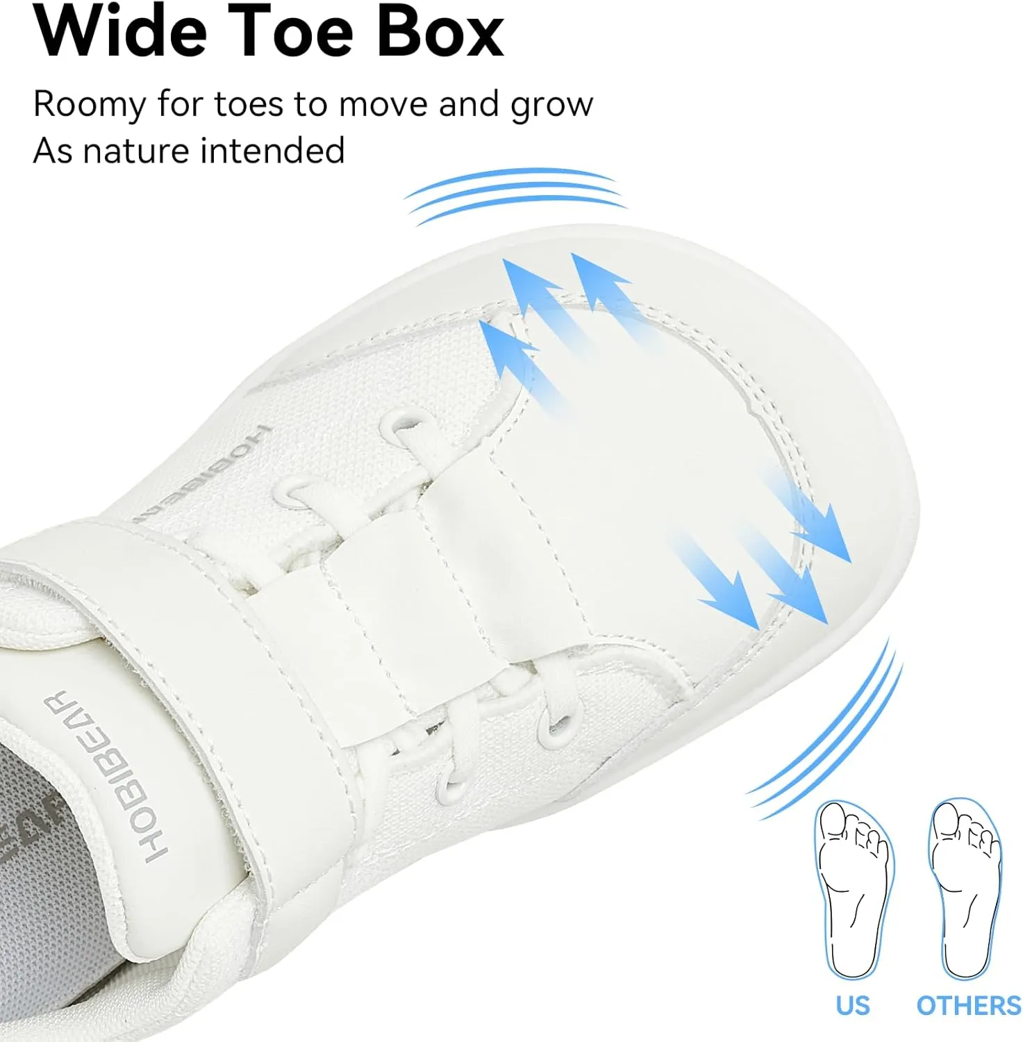 HOBIBEAR Kids Barefoot Shoes Wide Toe Box Zero Drop First Walk for Toddler Little Big Kid Boys Girls Sneaker