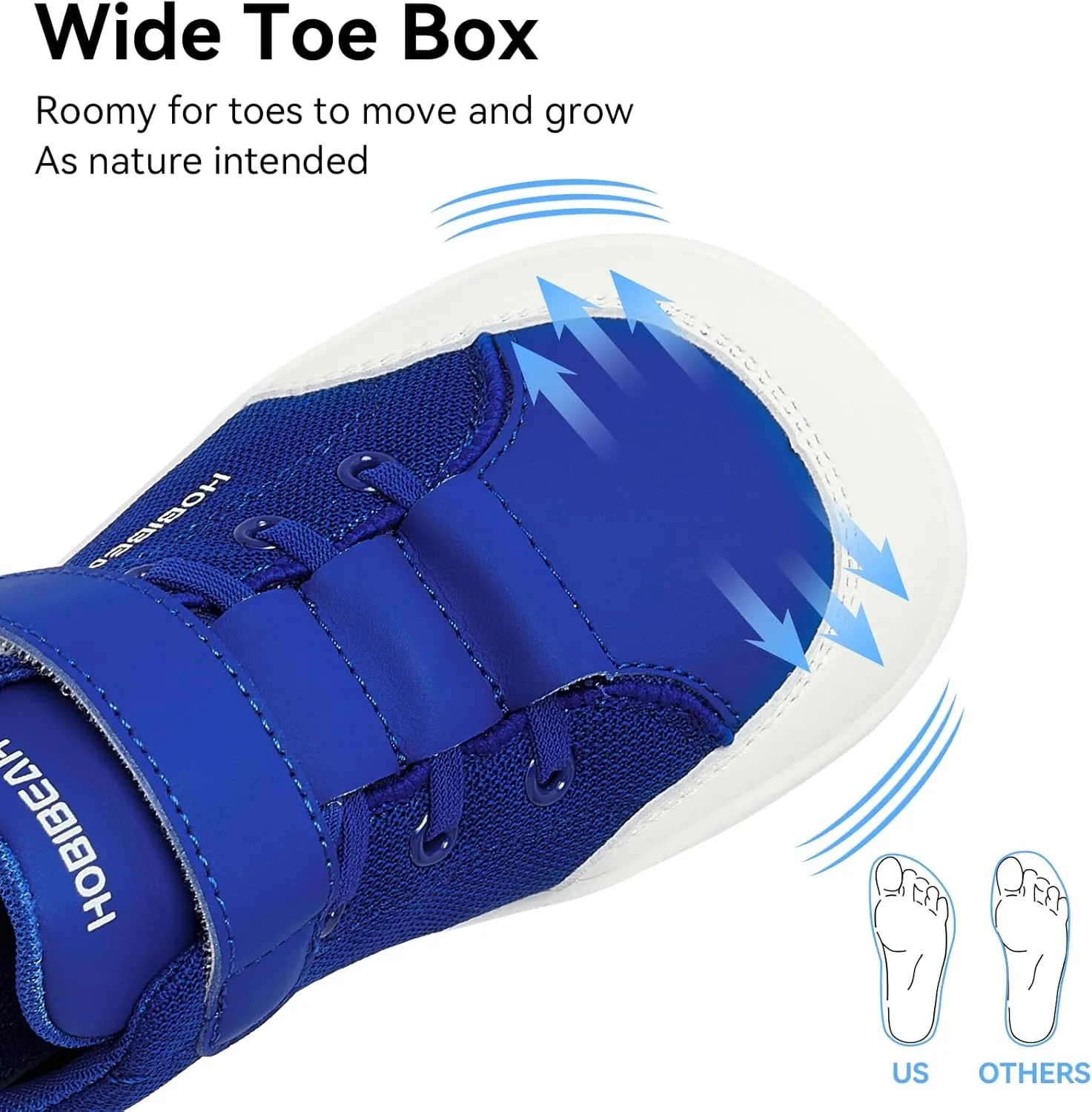 HOBIBEAR Kids Barefoot Shoes Wide Toe Box Zero Drop for Boys Girls Toddler Little Big Kid Walking Minimalist Sneaker