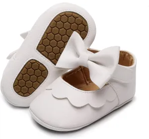HONGTEYA Infant Baby Girls Mary Jane Flats Non Slip for Toddler First Walkers Soft Sole PU Leather Crib Shoes Sneaker Wedding Party Christmas Princess Dress Shoes Baby Moccasins Girls