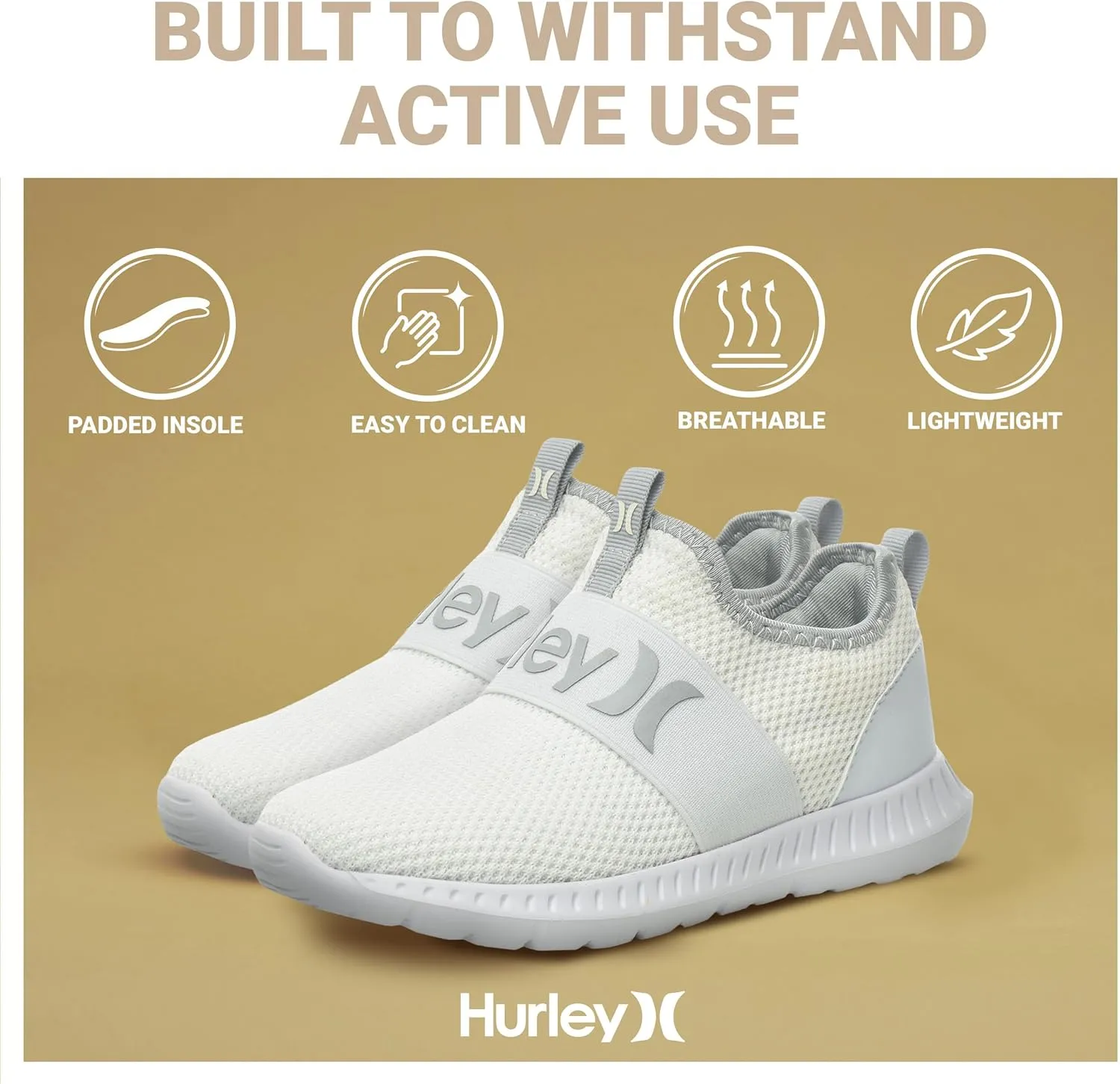 Hurley Camby Kids Slip On Canvas Sneakers – Low Cut Skateboarding Shoes for Kids, Running, Walking, Breathable Sports Shoes for Boys and Girls