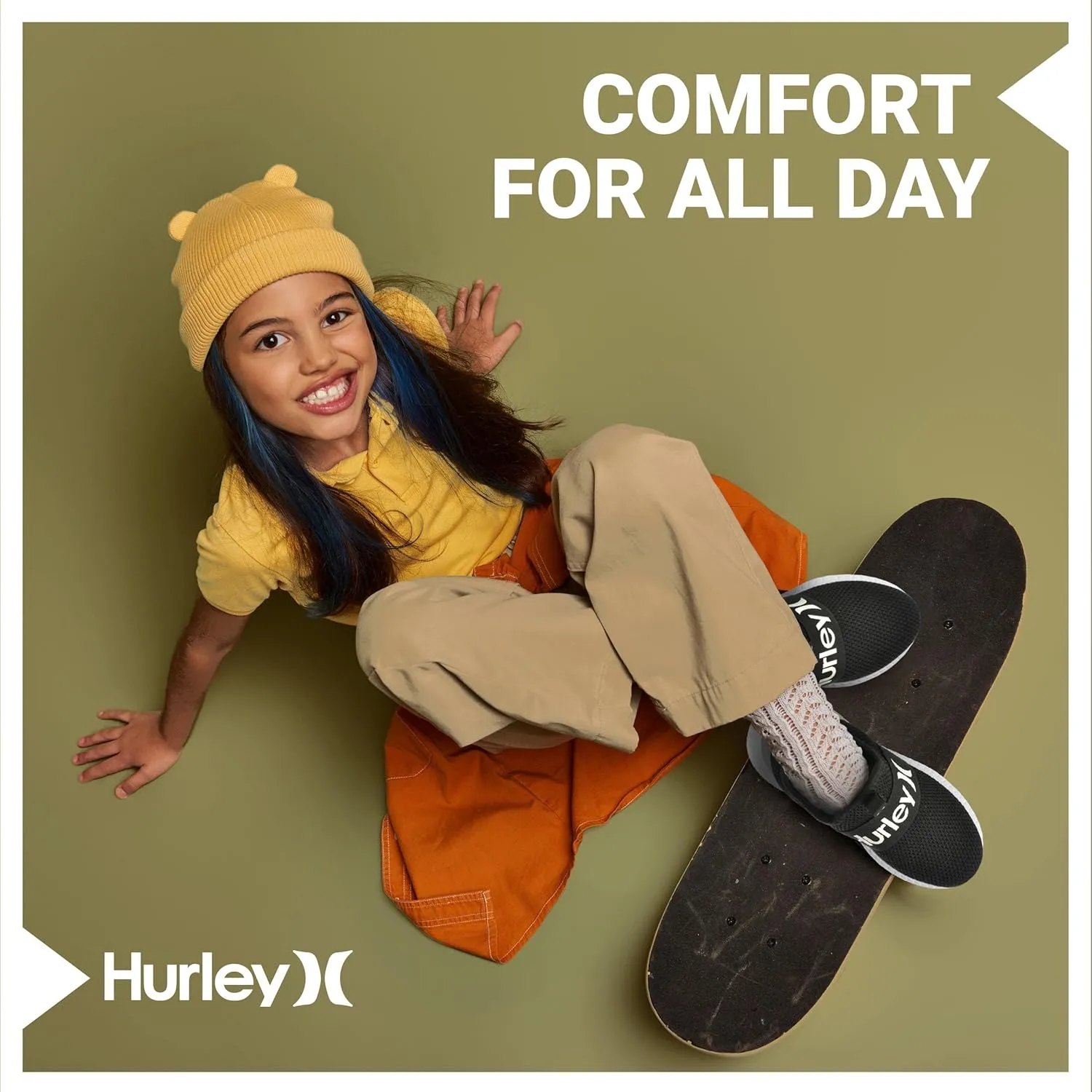 Hurley Camby Kids Slip On Canvas Sneakers – Low Cut Skateboarding Shoes for Kids, Running, Walking, Breathable Sports Shoes for Boys and Girls