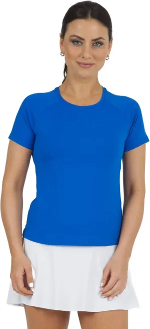 IBKUL Athleisure Wear Sun Protective UPF 50 Icefil Cooling Tech Solid Short Sleeve Crew Neck - 85000