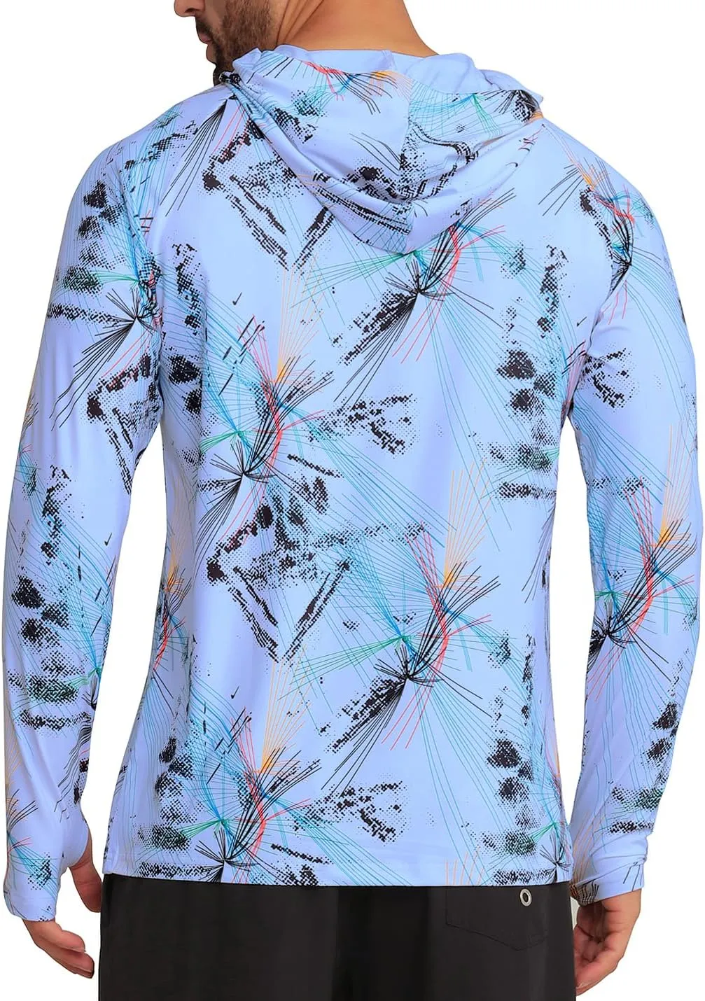 iCKER Men's UPF 50  Sun Protection Hoodie Shirt Rash Guard Long Sleeve Shirt UV Fishing Outdoor Hiking Swimming Running