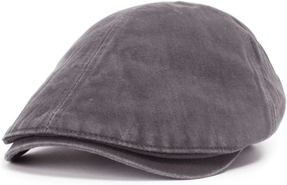ililily Washed Cotton Flat Cap Cabbie Hat Gatsby Ivy Irish Hunting Newsboy Stretch Big Hat