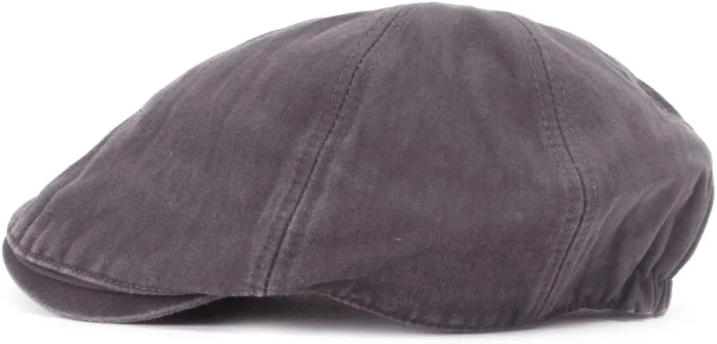 ililily Washed Cotton Flat Cap Cabbie Hat Gatsby Ivy Irish Hunting Newsboy Stretch Big Hat