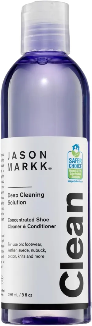 Jason Markk Deep Cleaning Solution, Shoe Cleaner, Cleans & Conditions, Sneaker Care, Ideal for Footwear, Safe for Leather, Suede, Nubuck, Cotton, Knits, 8oz