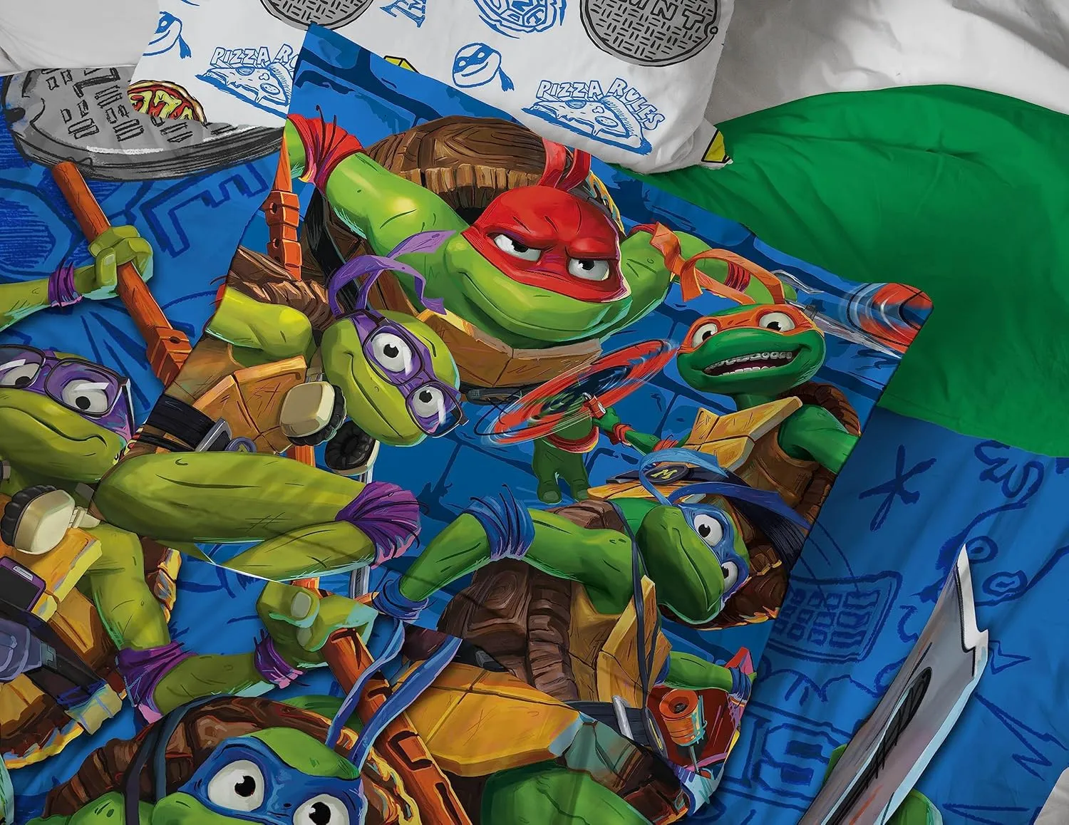 Jay Franco Nickelodeon Teenage Mutant Ninja Turtles Twin Comforter Set - 5 Piece Bedding Includes Sheet Set & Pillow Covers - Super Soft Mutant Mayhem Microfiber Bed Set