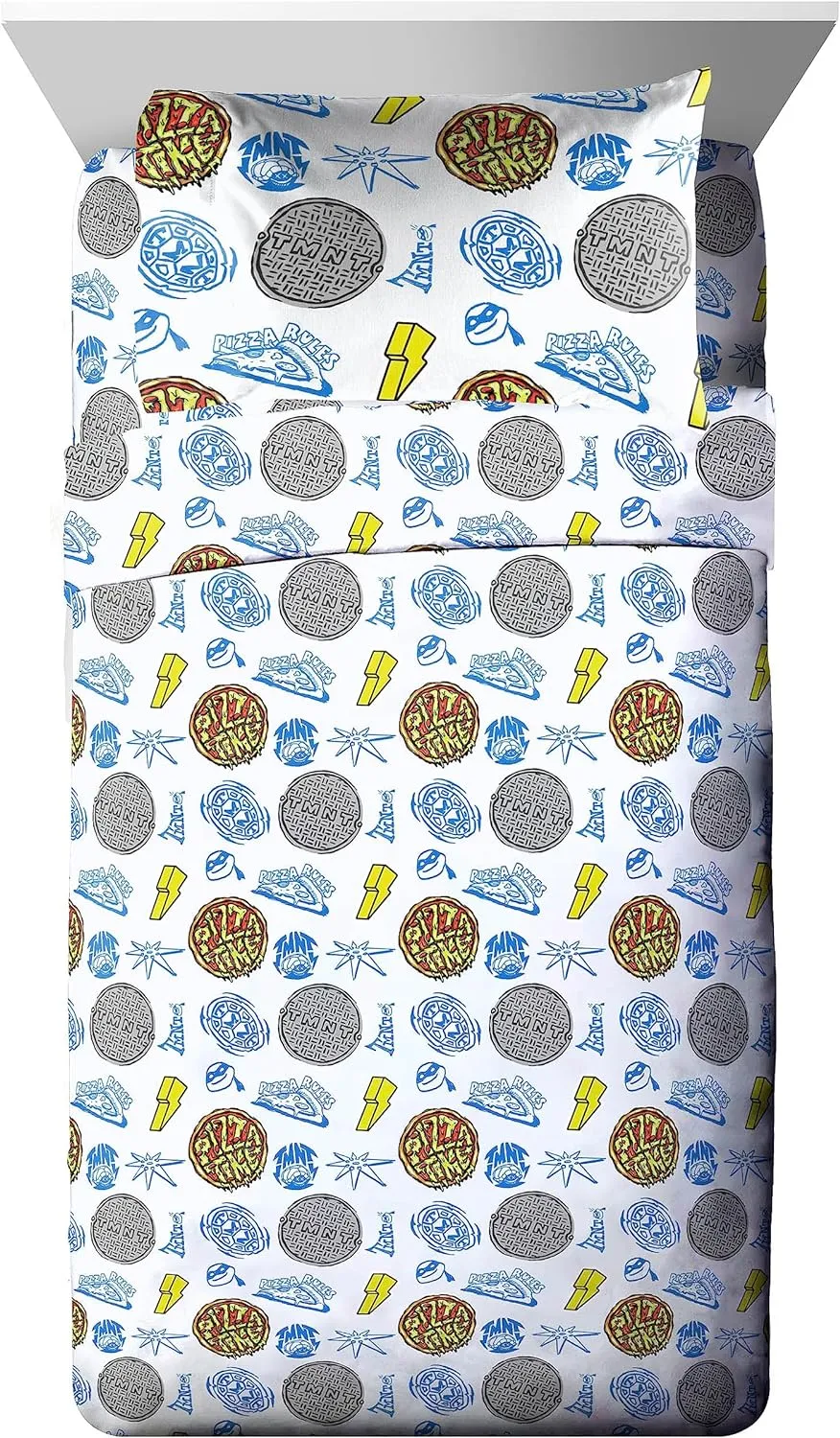 Jay Franco Nickelodeon Teenage Mutant Ninja Turtles Twin Comforter Set - 5 Piece Bedding Includes Sheet Set & Pillow Covers - Super Soft Mutant Mayhem Microfiber Bed Set