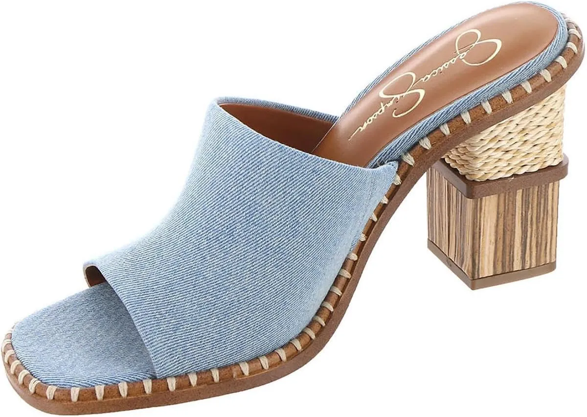 Jessica Simpson Womens Lendrila Block Heel Slip-On Heels