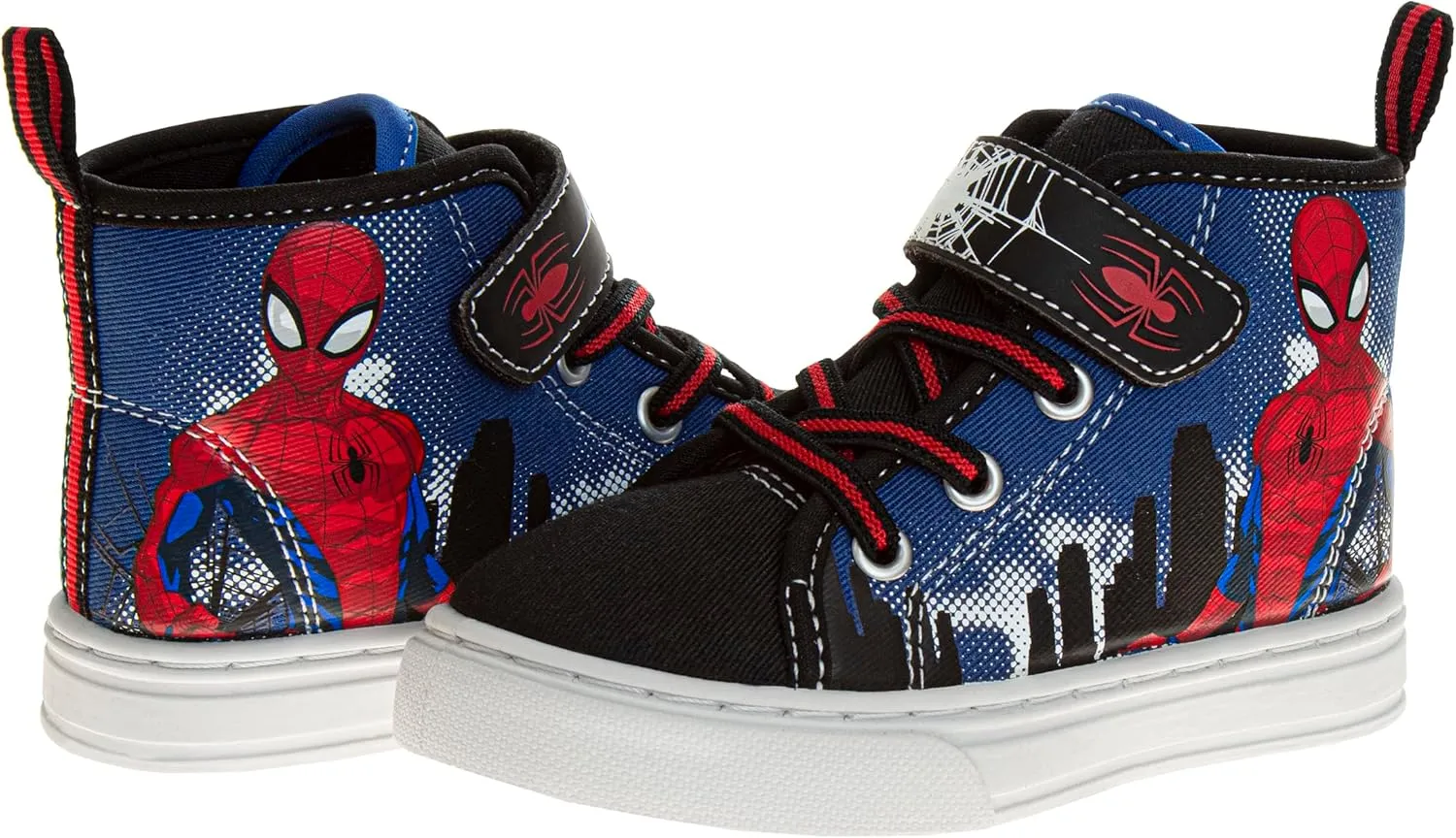 Josmo Kids Spiderman High Top Shoes Athletic Lightweight Breathable - Spidey Sneaker Boys HighTops Character Sneakers (Sizes: 7-10 Toddler / 11-12 Little Kid)