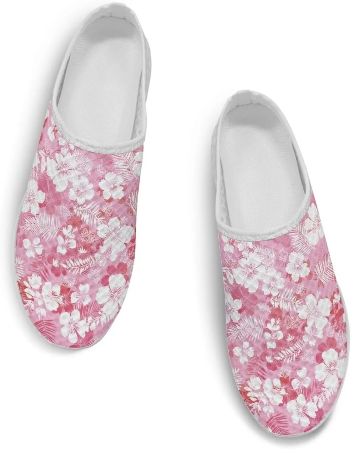 JoyLamoria Flower Pattern House Womens Shoes Mule Sport Sneakers Walking Backless Casual
