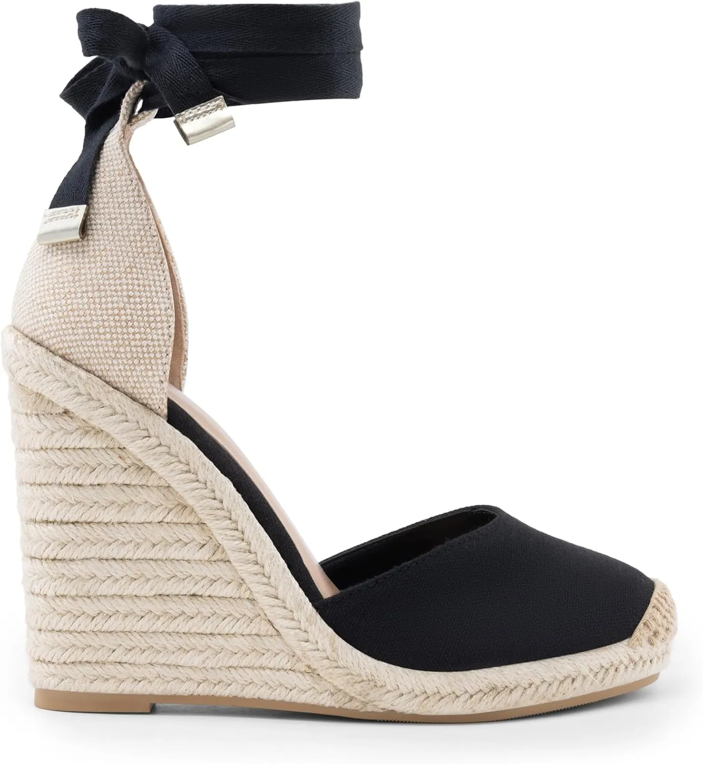 JustFab Wedge Sandals for Women Platform High Heels Summer Mule Open Toe Espadrille Wedges Slip on Comfortable Soft Arch Support Sandals