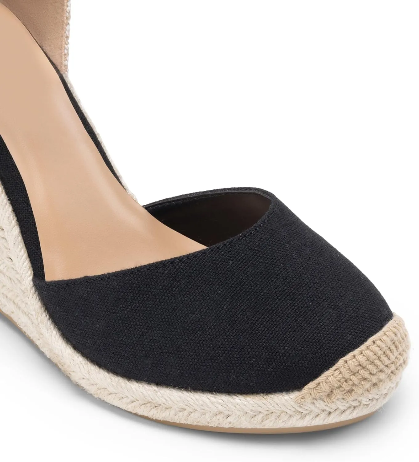 JustFab Wedge Sandals for Women Platform High Heels Summer Mule Open Toe Espadrille Wedges Slip on Comfortable Soft Arch Support Sandals