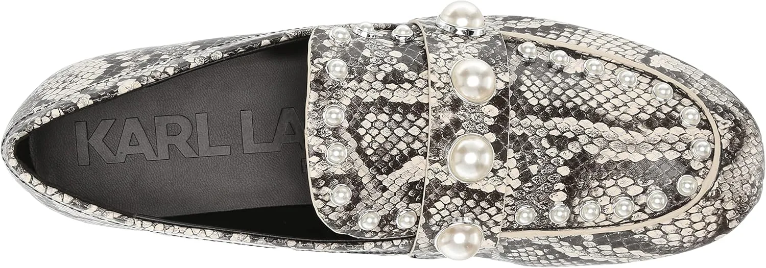 Karl Lagerfeld Paris Women's Avah Studded Faux Pearl Loafer