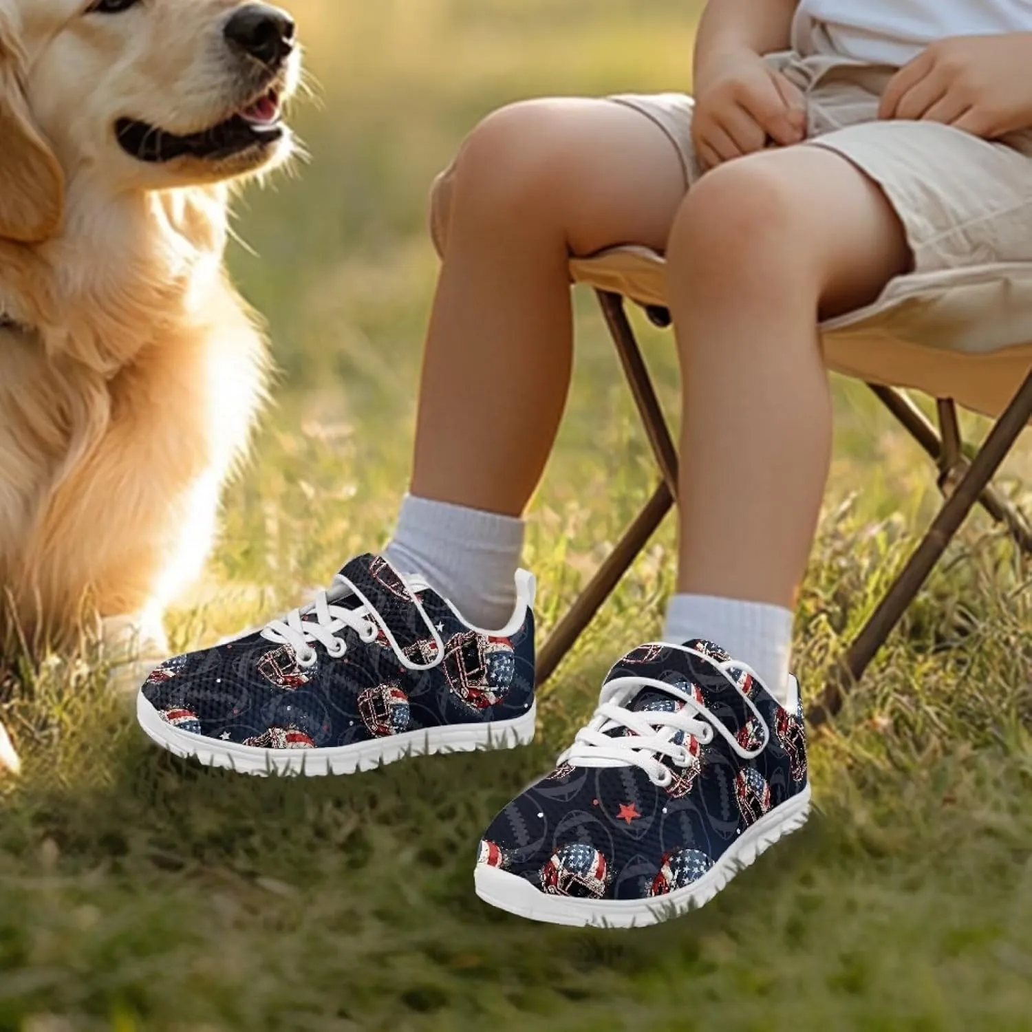Kids Shoes Comfortable Athletic Running Breathable Hook and Loops Shoes for Litter Kids Non-Slip School Sport Sneaker for Boys Girls US 11-15