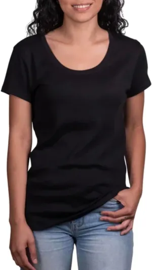 KIRKLAND Signature Women's Scoop Neck Short Sleeve Pima Cotton Tee