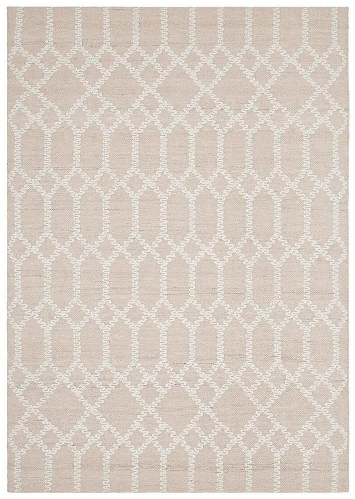 Krisha Tribal Trellis Rug Nude Soft Pink