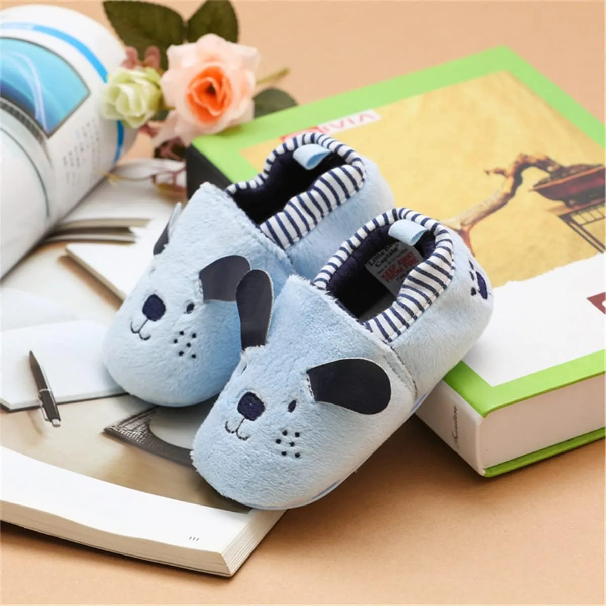 LAFEGEN Baby Boy Girl Walking Shoes Non Slip Soft Sole Infant Toddler Slipper Newborn Moccasins First Walker House Crib Sneaker Shoes