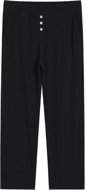 Latuza Women's Ribbed Lounge Pj Pants Soft Knit Pajama Bottoms with Pockets