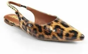 Liliana Women's Pointed Toe Chain Accent Slingback Flat