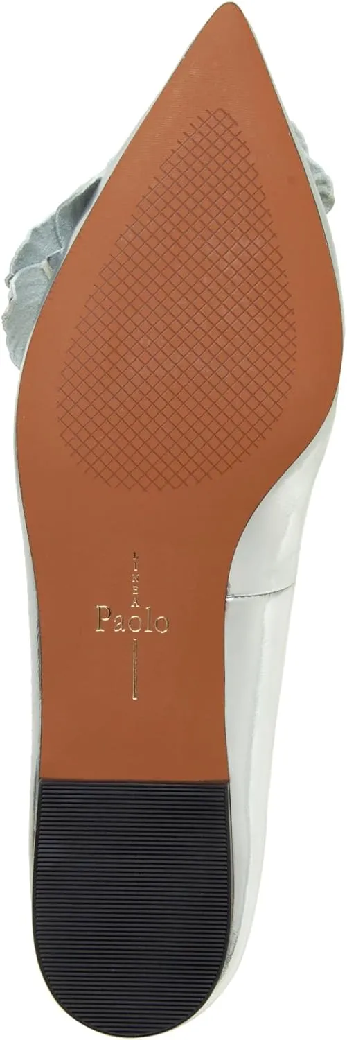 Linea Paolo - Nerine - Womens Leather Skimmer Flats with Floral Ornament