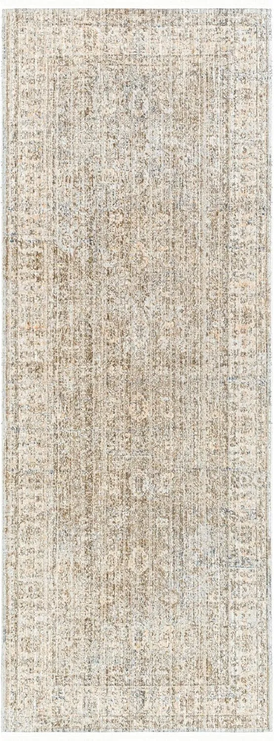 Livabliss x Becki Owens Margaret Vintage Washable Outdoor Runner Area Rug, 2'7" x 7'3", Gray, (7' and under)