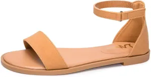 LM Women's Flat Sandals Open Toe One Band Ankle Strap Sandals Casual Summer Flat Sandals