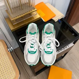 Louis WHITE RUN 55 SNEAKER Limited quantity GREEN Best deal Vuitton