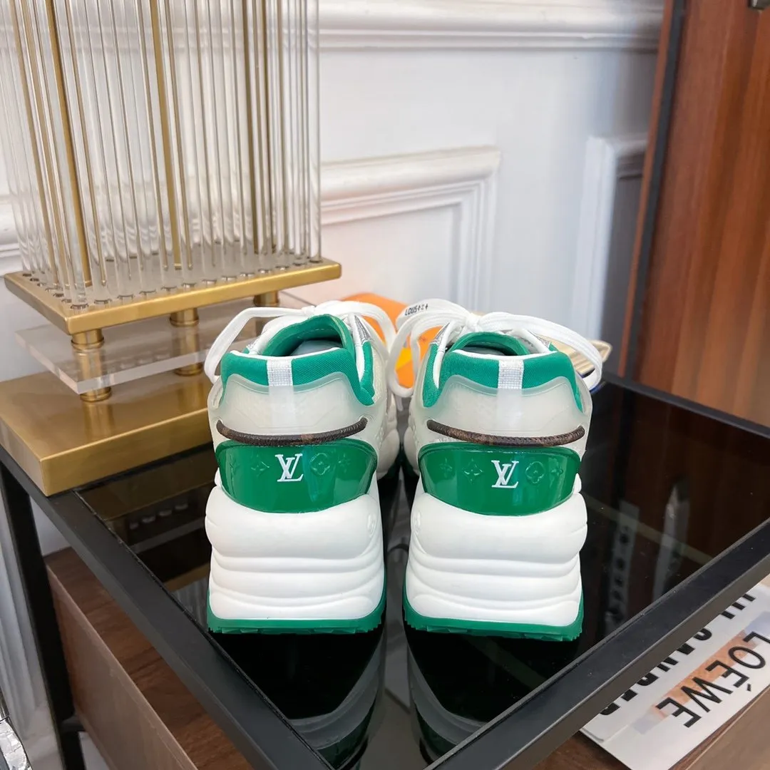 Louis WHITE RUN 55 SNEAKER Limited quantity GREEN Best deal Vuitton