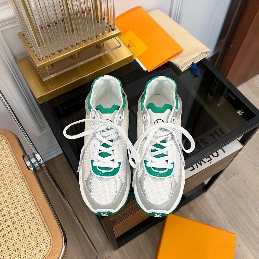 Louis WHITE RUN 55 SNEAKER Limited quantity GREEN Best deal Vuitton