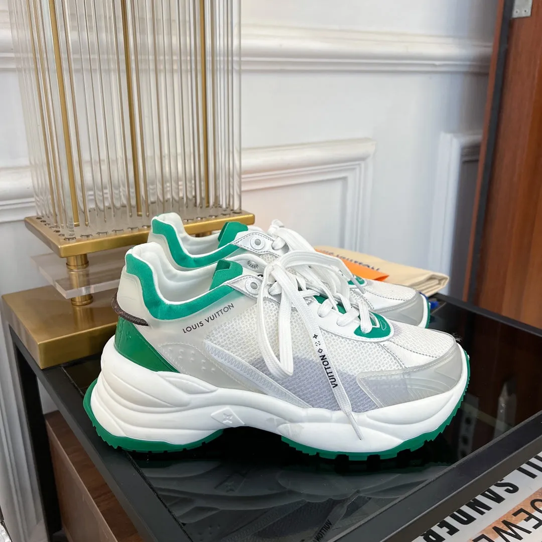 Louis WHITE RUN 55 SNEAKER Limited quantity GREEN Best deal Vuitton