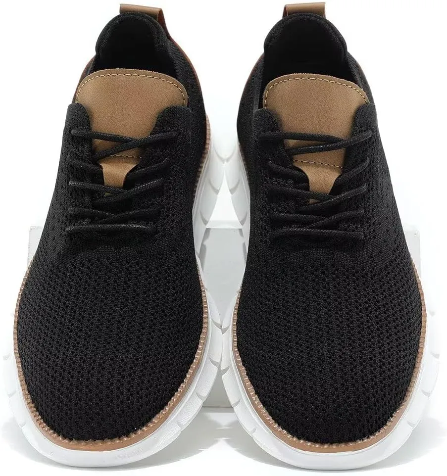 Mens Business Oxford Shoes Mesh Casual Sneakers Lightweight Breathable Work Office Dress Shoes Comfortable Walking Trainers for Men