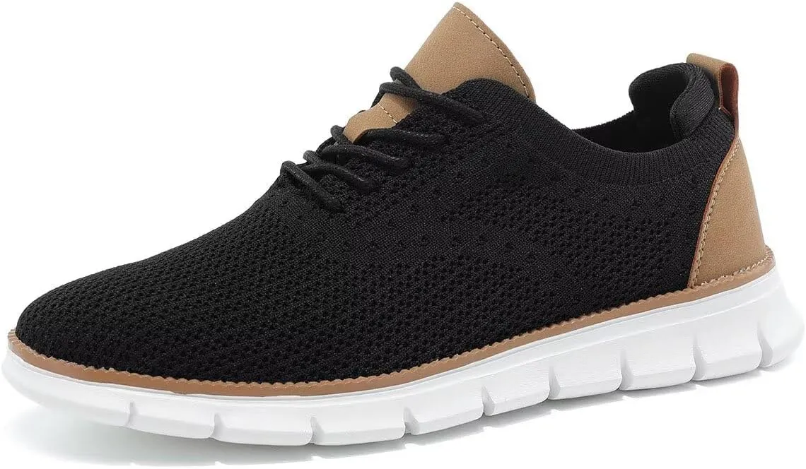 Mens Business Oxford Shoes Mesh Casual Sneakers Lightweight Breathable Work Office Dress Shoes Comfortable Walking Trainers for Men
