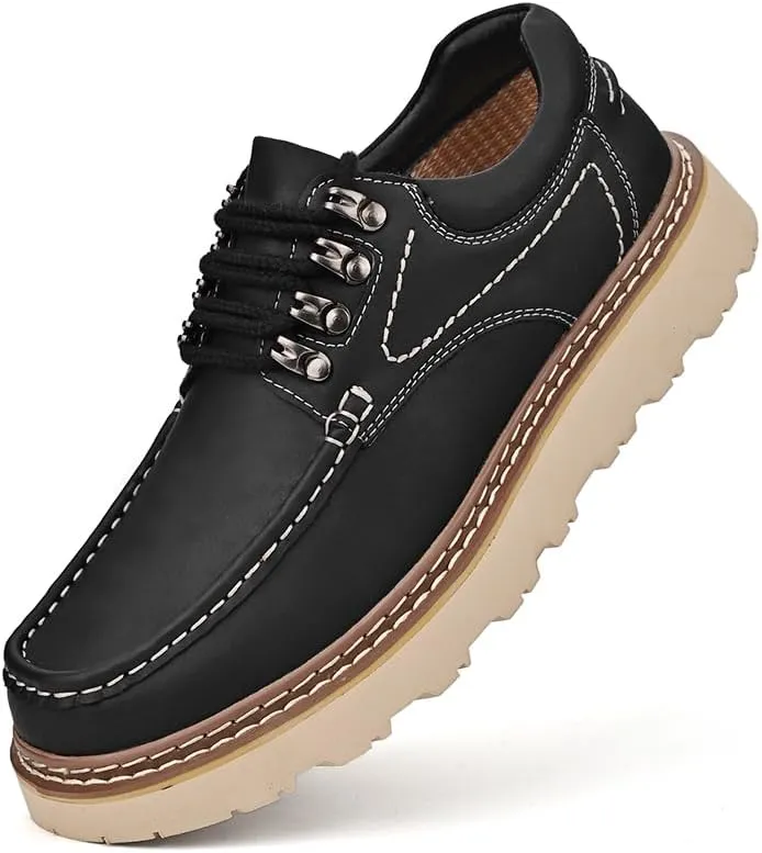 Men's Premium Cowhide Walking Shoes, Oxfords Shoes, Business Casual Shoes, Casual Sneakers, Fashion Workwear Style, Hand Sewn, Cotton Gauze Breathable Lining