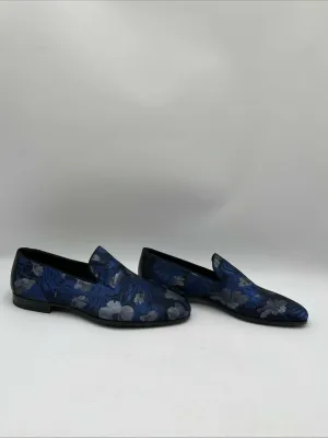 Men’s Saks Fifth Avenue Collection Floral Forma Loafers Blue Size 8M - Very Good