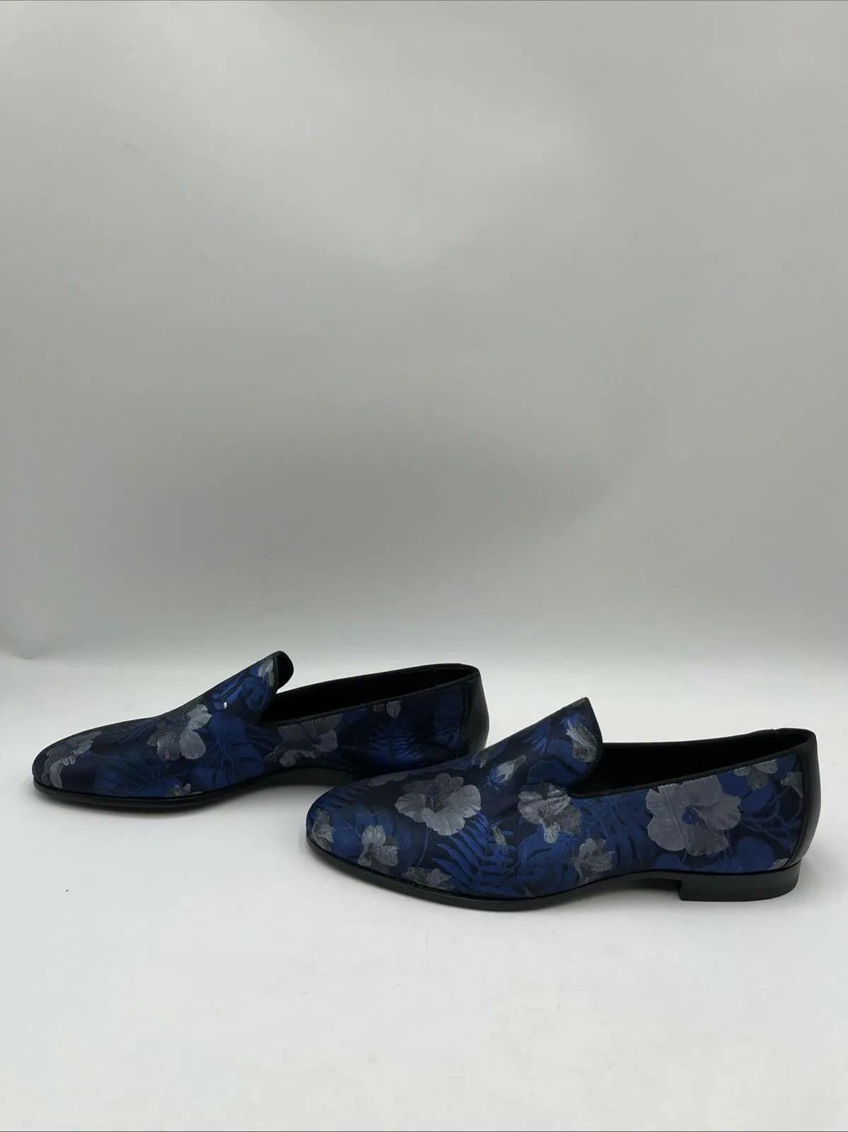 Men’s Saks Fifth Avenue Collection Floral Forma Loafers Blue Size 8M - Very Good
