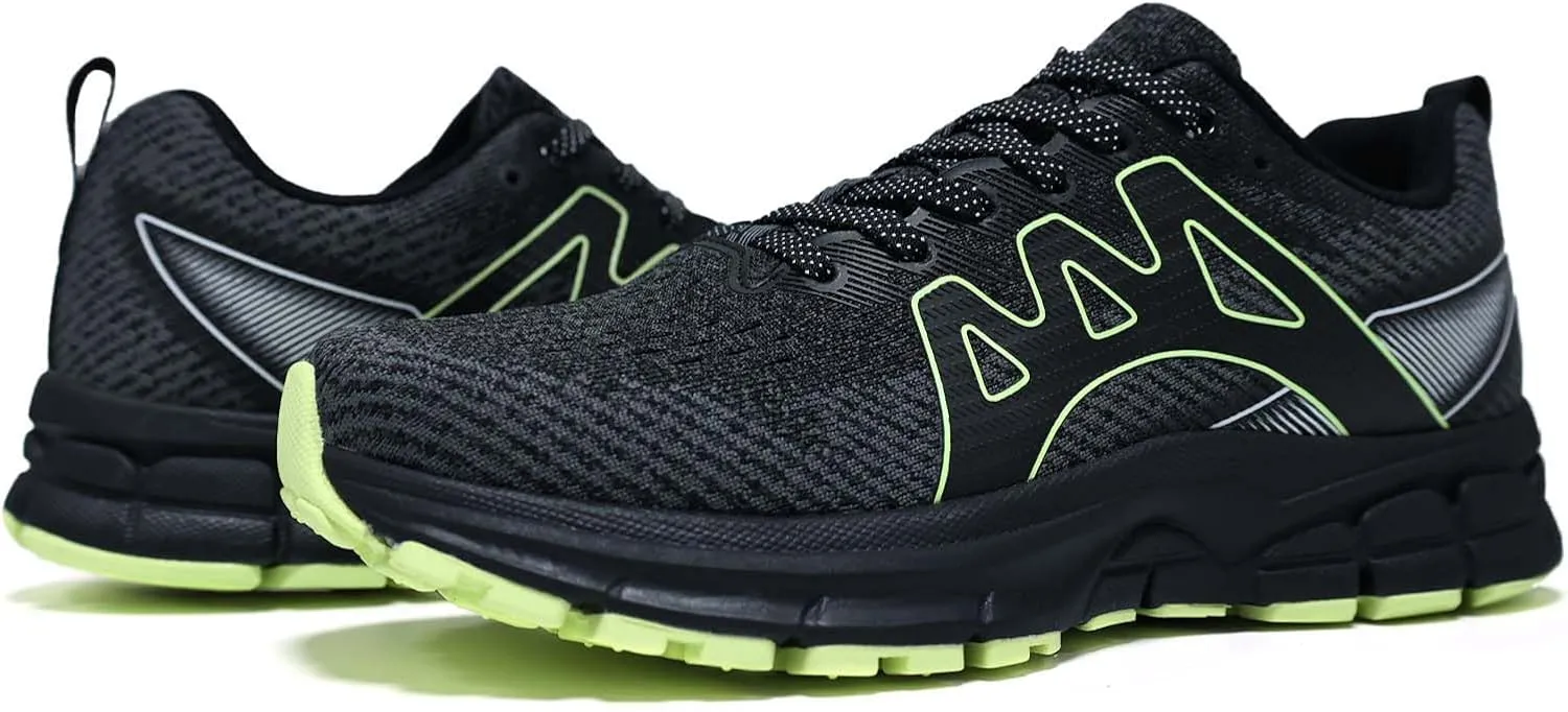 Men's Trail Running Shoes, Lightweight Hiking Sneakers with Arch Support, Non-Slip Shock Absorbing Outdoor Shoes for Mountain Trekking & Athletic Training