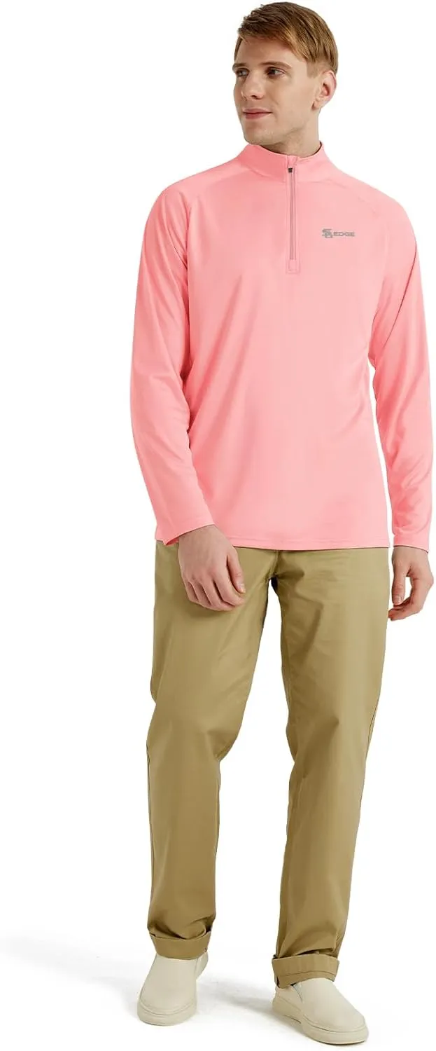 Men's UPF 50  Rash Guard 1/4 Zip Stand Collar Swim Shirt Long Sleeve