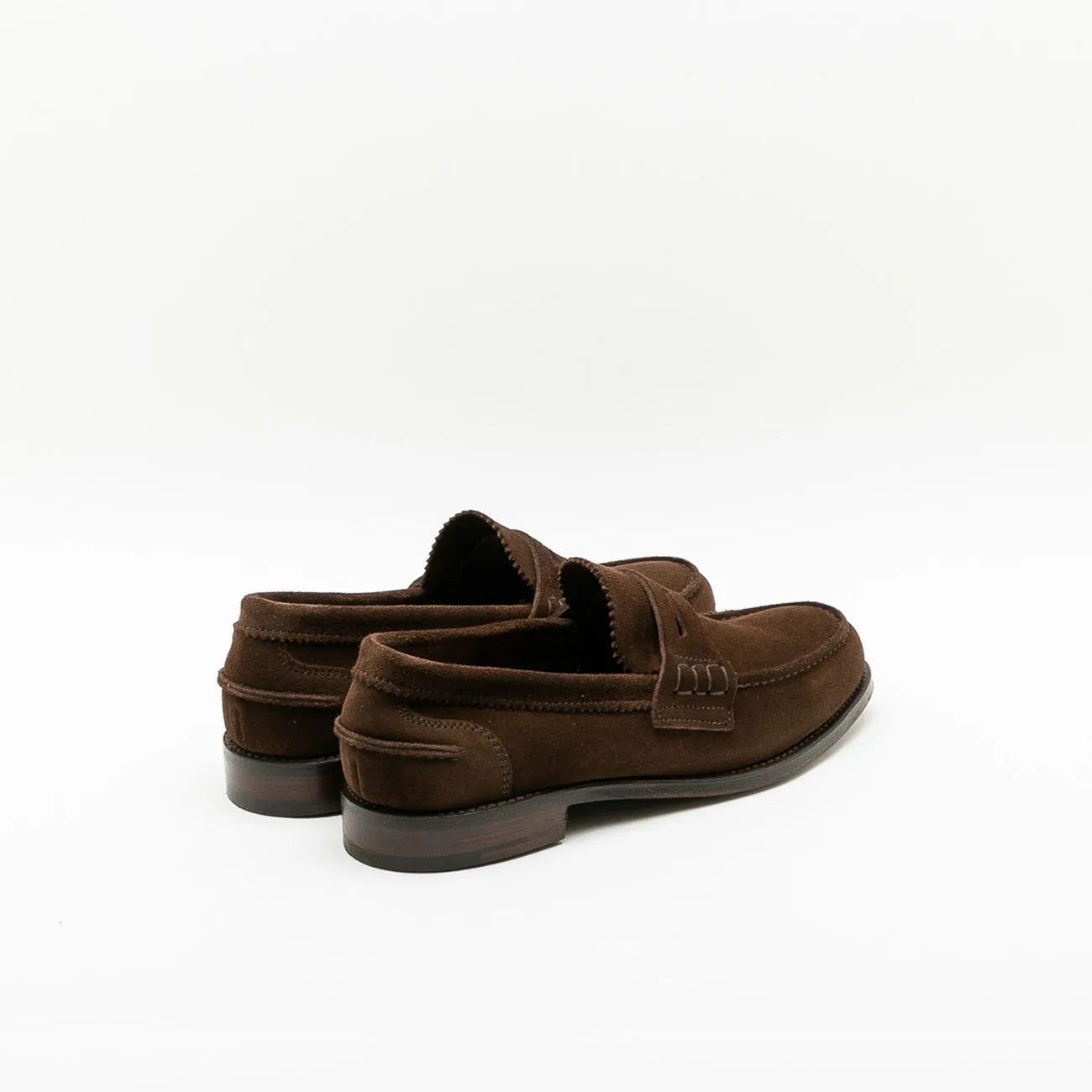 Mocassino penny Cheaney Joseph & Sons Dover EF in camoscio marrone (Plough suede)