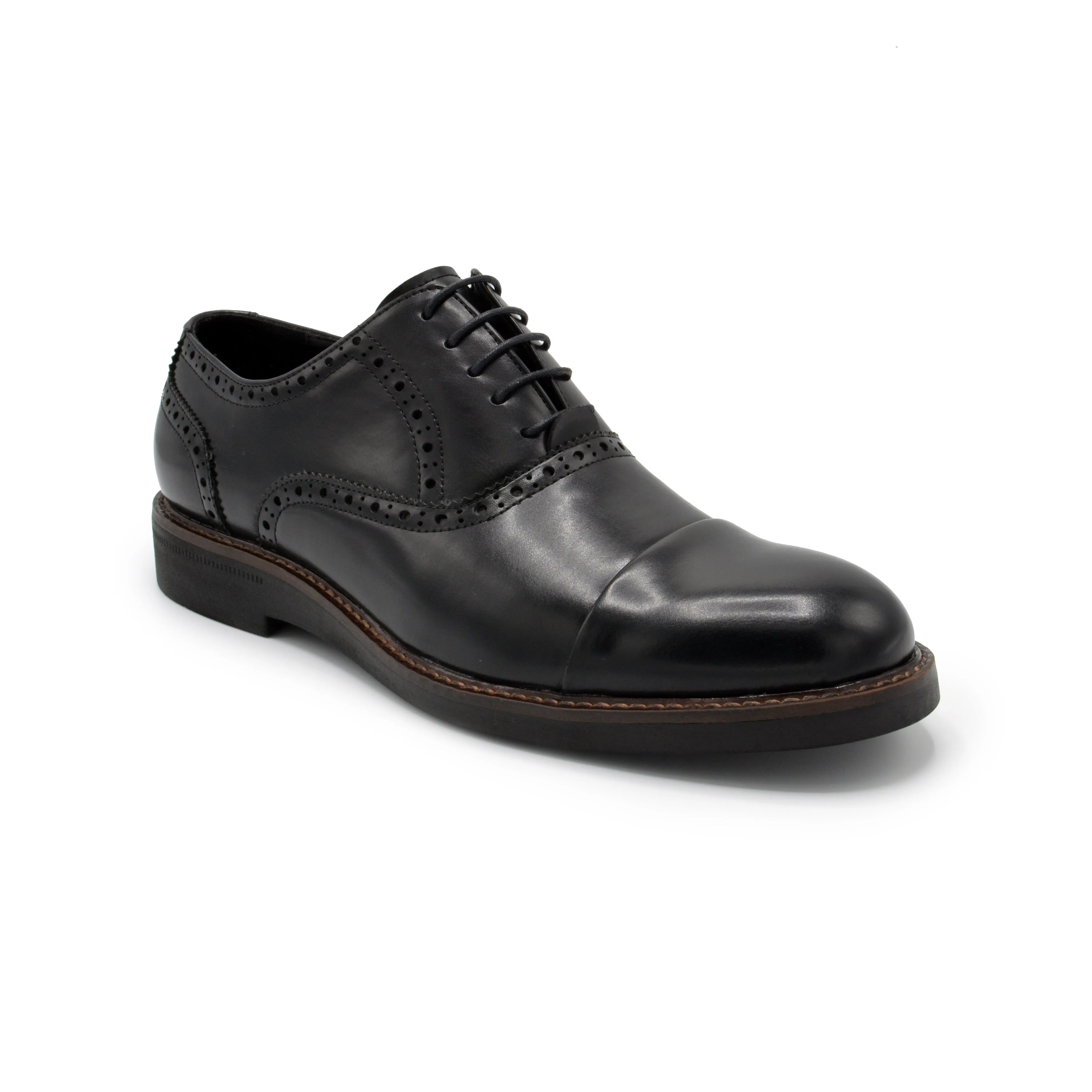 Monaco Cap Toe Dress Shoes - Black