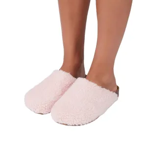 Mule Mule Quick dispatch Oozy Shearling Clog Reduced price Furry Sandals Blush Womens Flat Faux Luxemoda