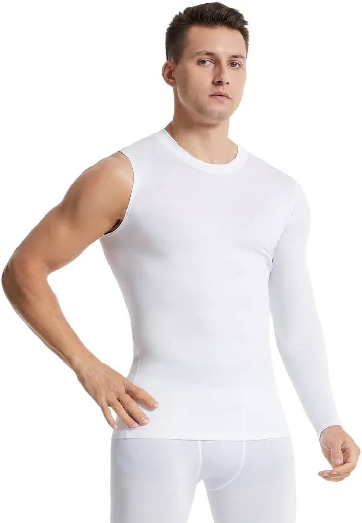 New Compression Shirts for Men 1/2 Single Arm Long Sleeve Athletic Base Layer Undershirt Gear T Shirt for Workout Basketball